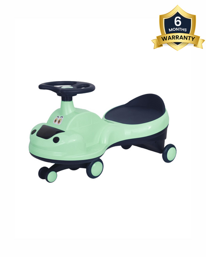 R for Rabbit Iya Iya Zippy Twister & Swing car-Wide Seating Area-With PU Wheels-3Y+ (Upto 75Kg)-Sea Green