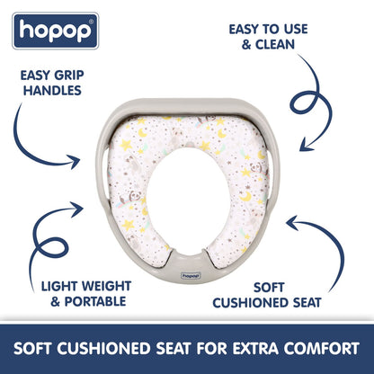 Hopop Baby Potty Seat-With Soft Cushioning & Side Handles-6 to 48M-Sleepy