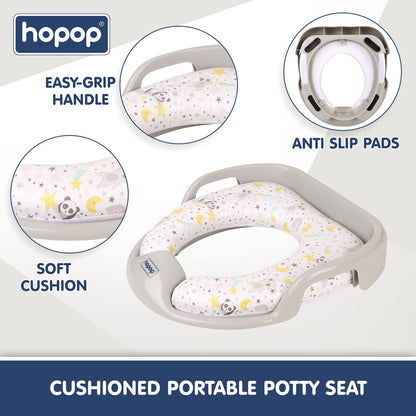 Hopop Baby Potty Seat-With Soft Cushioning & Side Handles-6 to 48M-Sleepy