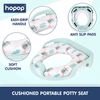 Hopop Baby Potty Seat-With Soft Cushioning & Side Handles-6 to 48M-Bear