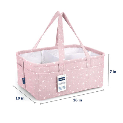 Hopop Diaper Caddy-With Side Pockets-Pink