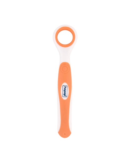 Hopop Baby Tongue Cleaner-With Rounded Edges-Orange