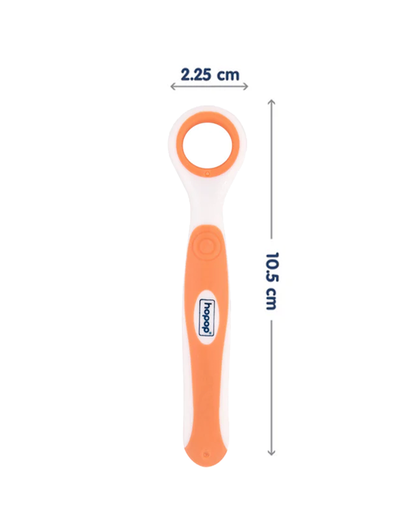 Hopop Baby Tongue Cleaner-With Rounded Edges-Orange