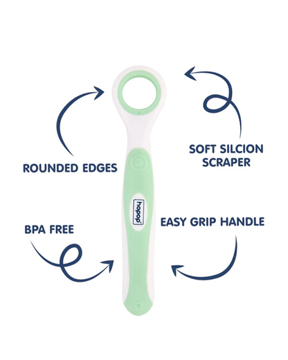 Hopop Baby Tongue Cleaner-With Rounded Edges-Green