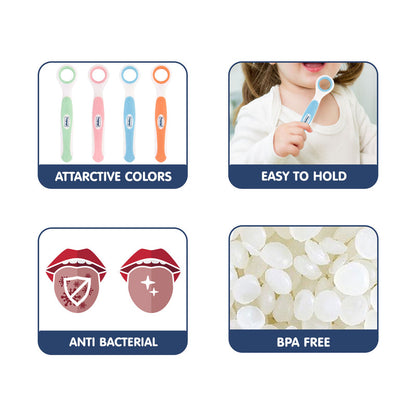 Hopop Baby Tongue Cleaner-With Rounded Edges-Green