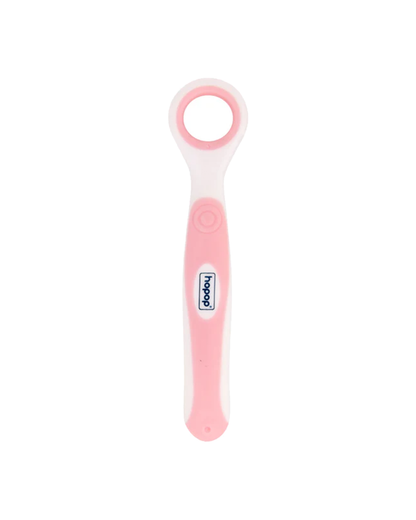 Hopop Baby Tongue Cleaner-With Rounded Edges-Pink
