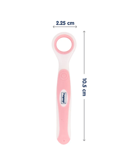 Hopop Baby Tongue Cleaner-With Rounded Edges-Pink