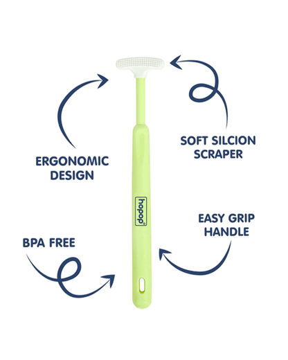 Hopop Baby Tongue Cleaner-Ergonomic Design-Green