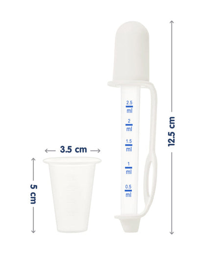 Hopop Medicine Dispenser & Dropper-With Spill Proof Design & Marked Measurements-White-For Infants