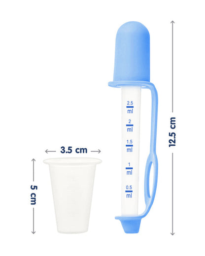 Hopop Medicine Dispenser & Dropper-With Spill Proof Design & Marked Measurements-Blue-For Infants