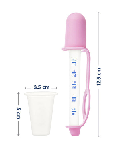 Hopop Medicine Dispenser & Dropper-With Spill Proof Design & Marked Measurements-Pink-For Infants
