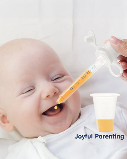 Hopop Medicine Dispenser & Dropper-With Spill Proof Design & Marked Measurements-Pink-For Infants