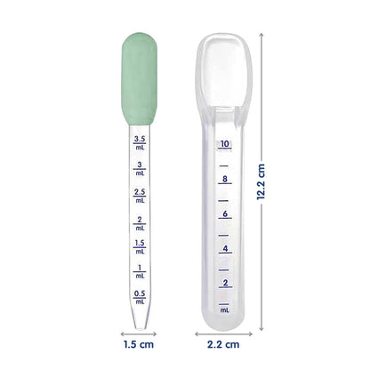 Hopop Medicine Spoon & Dropper-With Spill Proof Design & Marked Measurements-Green-For Infants