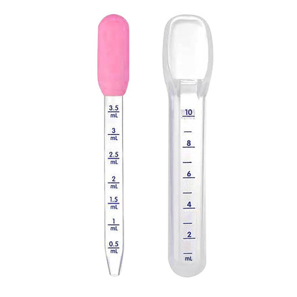 Hopop Medicine Spoon & Dropper-With Spill Proof Design & Marked Measurements-Pink-For Infants