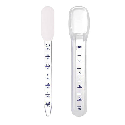 Hopop Medicine Spoon & Dropper-With Spill Proof Design & Marked Measurements-White-For Infants