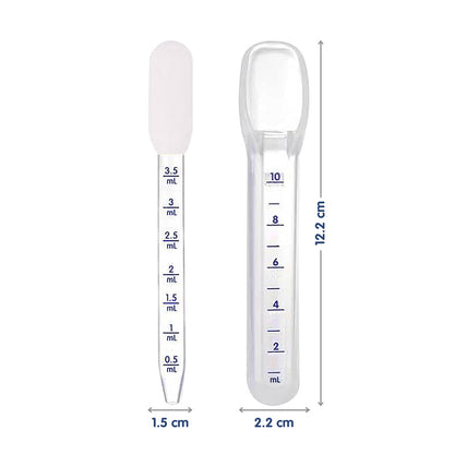 Hopop Medicine Spoon & Dropper-With Spill Proof Design & Marked Measurements-White-For Infants