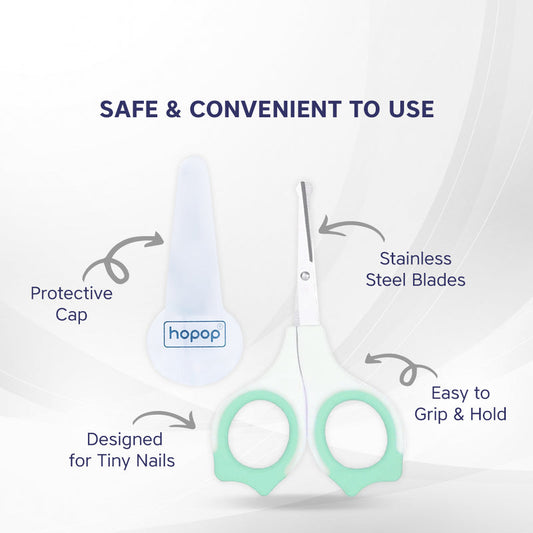 Hopop Baby Nail Scissor-With Rounded Tips-0 to 12M-Green