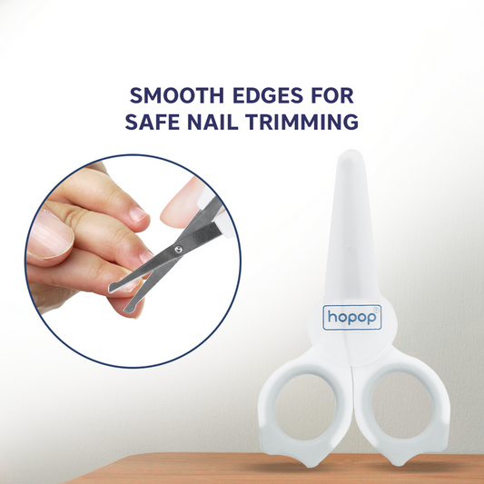 Hopop Baby Nail Scissor-With Rounded Tips-0 to 12M-Grey