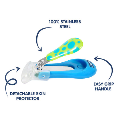 Hopop Nail Clipper-With Skin Guard-Blue Dot