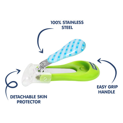 Hopop Nail Clipper-With Skin Guard-Green Check