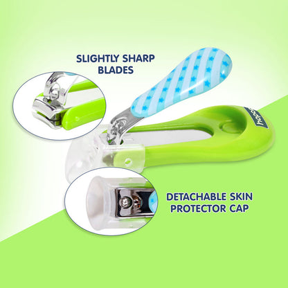 Hopop Nail Clipper-With Skin Guard-Green Check