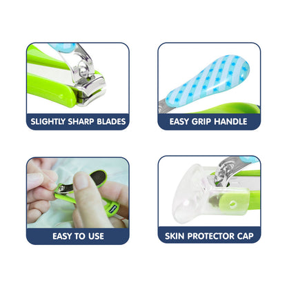 Hopop Nail Clipper-With Skin Guard-Green Check