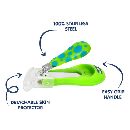 Hopop Nail Clipper-With Skin Guard-Green Dot