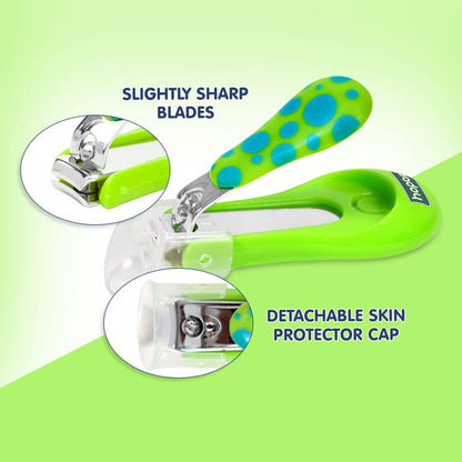 Hopop Nail Clipper-With Skin Guard-Green Dot