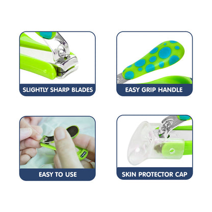 Hopop Nail Clipper-With Skin Guard-Green Dot