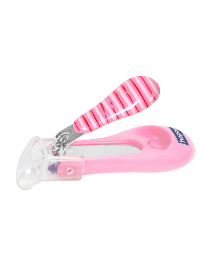 Hopop Nail Clipper-With Skin Guard-Pink Stripe