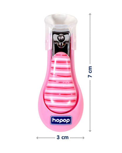 Hopop Nail Clipper-With Skin Guard-Pink Stripe