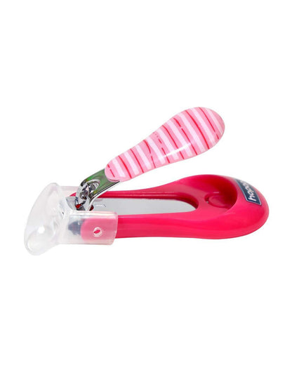 Hopop Nail Clipper-With Skin Guard-Magenta Stripe