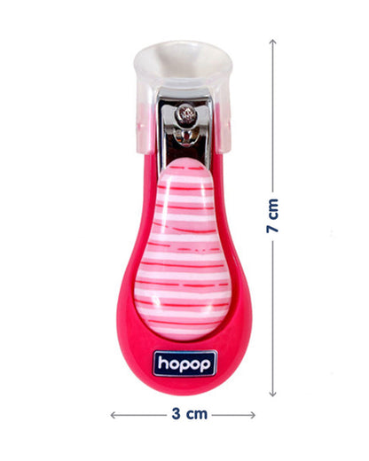 Hopop Nail Clipper-With Skin Guard-Magenta Stripe