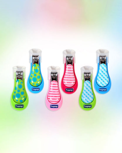 Hopop Nail Clipper-With Skin Guard-Magenta Stripe