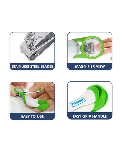 Hopop Nail Clipper-With Magnifying Zoom Lens-Green