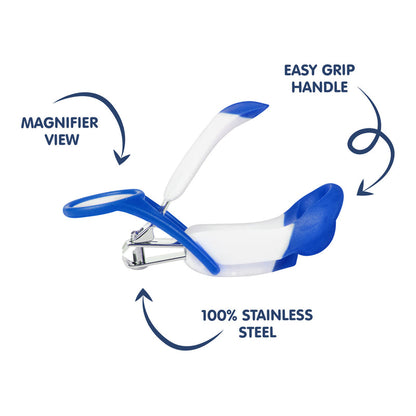 Hopop Nail Clipper-With Magnifying Zoom Lens-Navy
