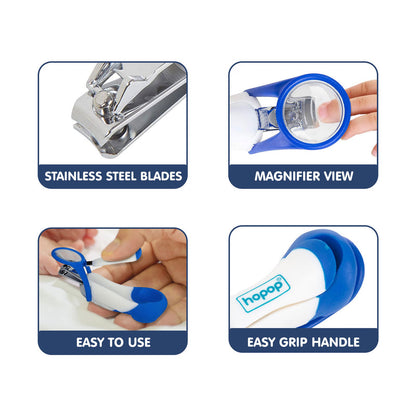 Hopop Nail Clipper-With Magnifying Zoom Lens-Navy
