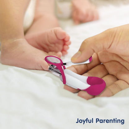 Hopop Nail Clipper-With Magnifying Zoom Lens-Pink