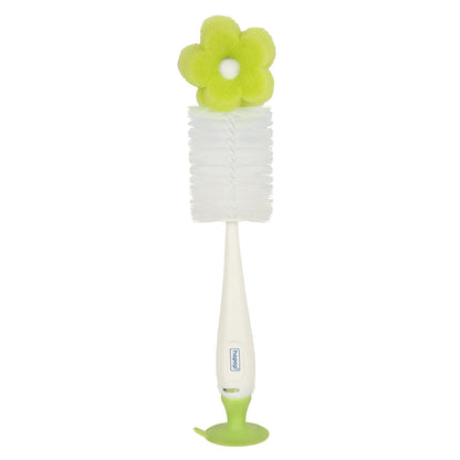 Hopop Bottle & Nipple Sponge Cleaning Brush-Flexible Bristles-Easy to Grip Handle-Green