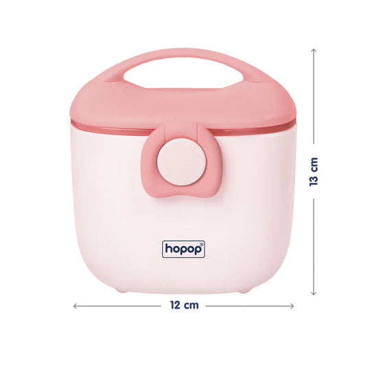 Hopop Milk Powder & Multi Purpose Food Container-Airtight Seal-With Scoop Spoon-210 ml-Pink
