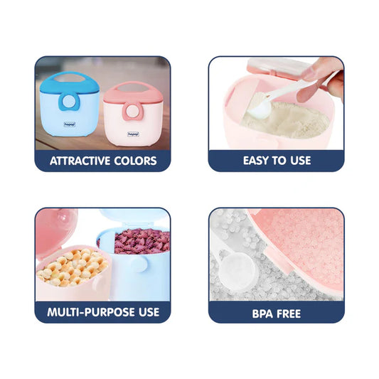 Hopop Milk Powder & Multi Purpose Food Container-Airtight Seal-With Scoop Spoon-210 ml-Pink