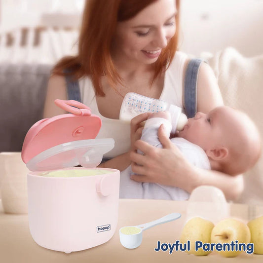Hopop Milk Powder & Multi Purpose Food Container-Airtight Seal-With Scoop Spoon-210 ml-Pink