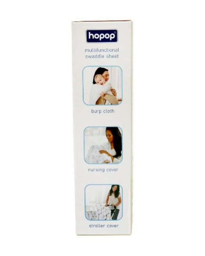 Hopop Pineapple Baby Swaddle-100% Organic Cotton Muslin-White-For Infants