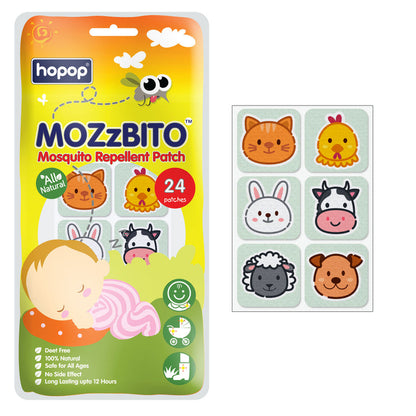 Hopop Cat MoZzbito Mosquito Repellent Patches-Upto 12 Hours Protection-For Infants-24 Patches