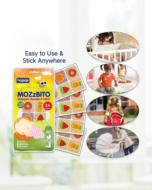 Hopop Under The Sea MoZzbito Mosquito Repellent Patches-Upto 12 Hours Protection-For Infants-24 Patches