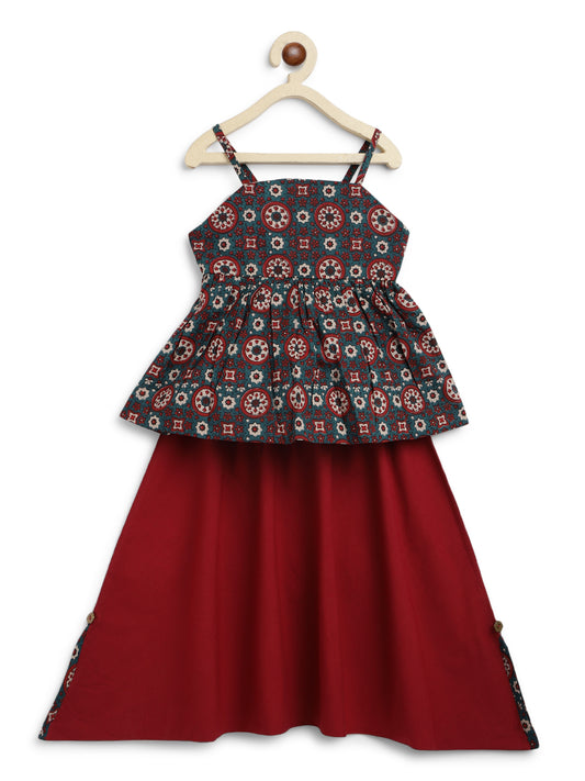 Tiber Taber Multicolor Kurta Set-Indie Print-Cotton-For Infants