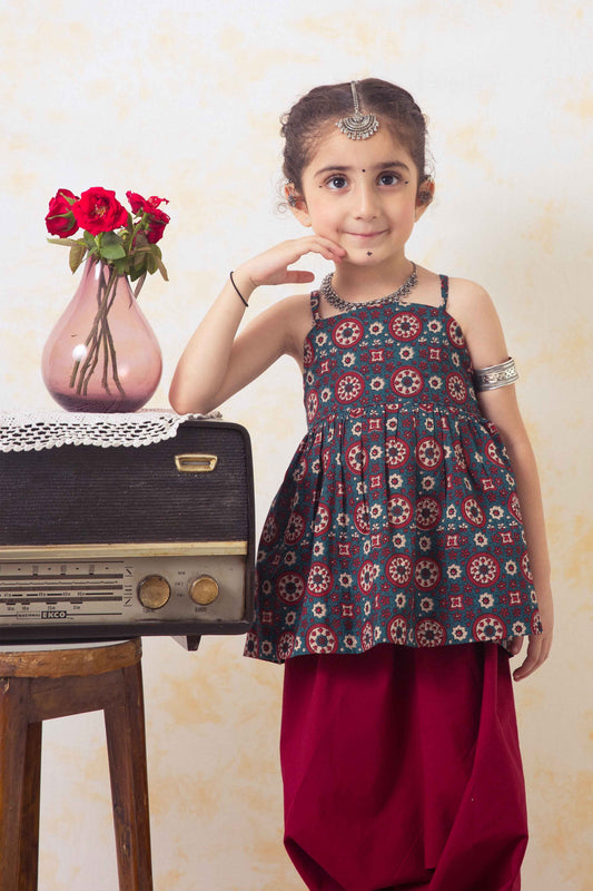 Tiber Taber Multicolor Kurta Set-Indie Print-Cotton-For Infants