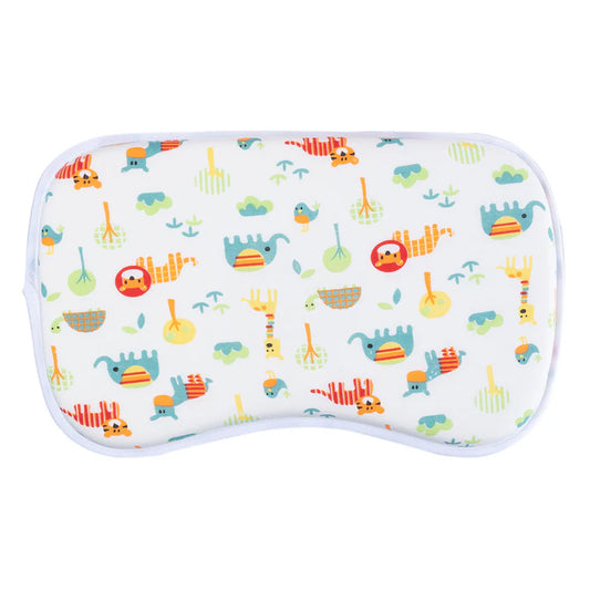 Hopop Memory Foam Baby Pillow-Prevents Flat Head Syndrome-Eases Neck Tension of Baby-Jungle-For Infants