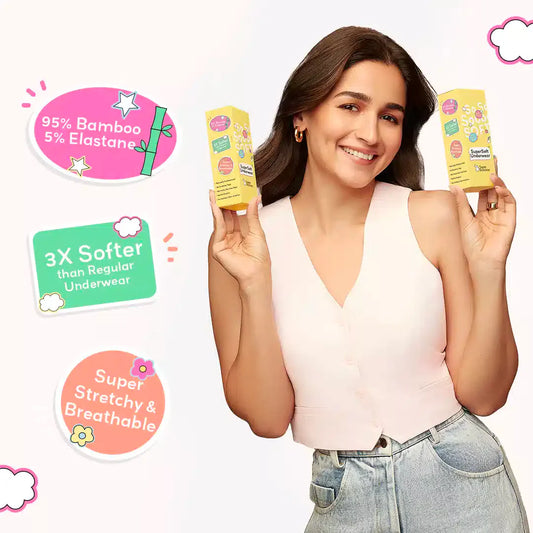 SuperBottoms Yellow & Blue Briefs-Solid-Bamboo Cotton-Pack Of 3-For Infants