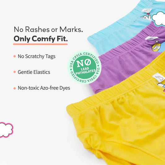 SuperBottoms Lavender, Yellow & Blue Briefs-Solid-Bamboo Cotton-For Infants